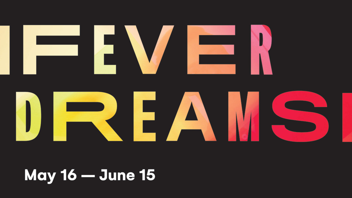 black background with hot looking letters in red and orange spelling "fever dreams"