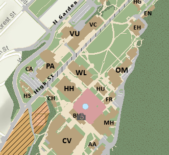 small subsection of the campus map