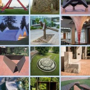collage of outdoor sculpture images