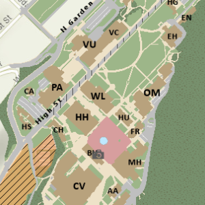 small subsection of the campus map