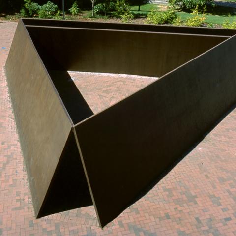 Richard Serra's sculpture Wright's Triangle. Full description in body text.