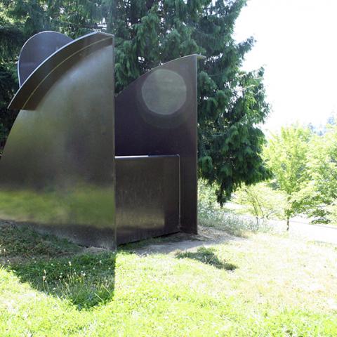 David Ireland's sculpture Bigger Big Chair. Full description in body text.