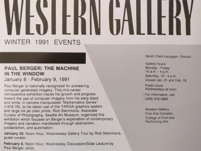 Postcard announcement for Paul Berger: The Machine in the Window