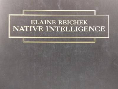Cover of exhibition catalog reads "Elaine Reichek: Native Intelligence"
