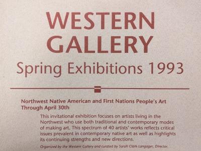 flyer listing Spring 1993 Western Gallery Exhibitions