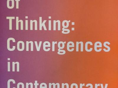 a ruddy horizontal gradient with "Figures of Thinking: Convergences in Contemporary Cultures" written on it in white letters