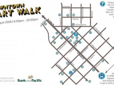 map of the downtown art walk