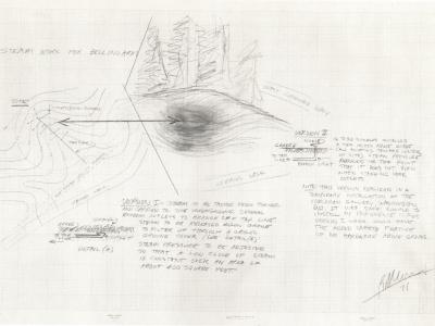 artist sketch of site plan for an outdoor sculpture