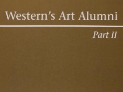 coffee colored background with "Western's Art Alumni: Part 2" written on it